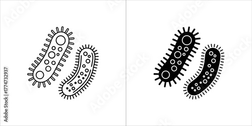 Bacteria icon, germ symbol, microbe sign