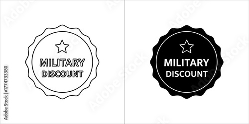 Military discount badge icon