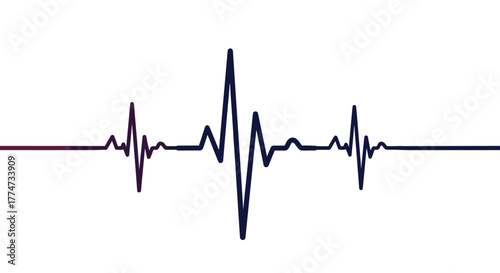 Stylized heart rate monitor line with a gradient color from purple to blue, representing life and medical themes.