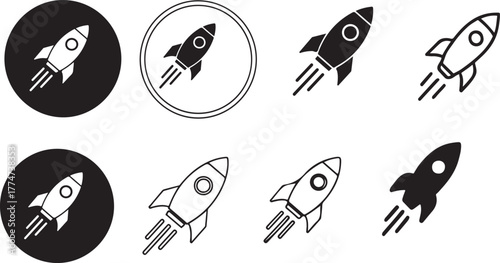 Rocket icon set. Startup vector design eps