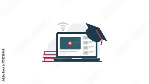 4k Online Education and E-Learning Concept Animation Video