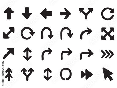 Black arrow vector icon pack
