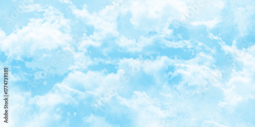 Blue sky in grunge style. A cloud that is in the sky with the bottom right corner. Vector illustration. blue sky and clouds .