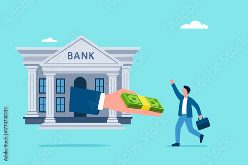 business loan, Bank offer money loans for business capital with an agreement, restore business financial stability using bank loans, business owner receives capital loan from the bank