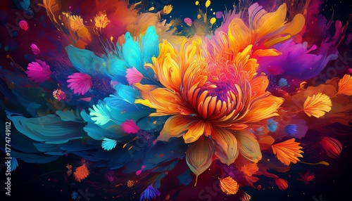 vibrant floral explosion