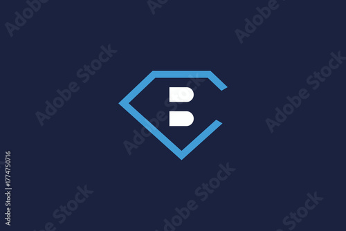 Minimal letter bc with daemon logo icon design vector template