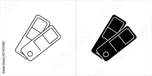 Color swatch samples, one outline and one filled