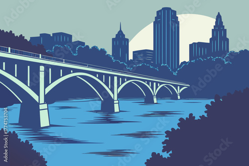 Bridge spanning Tennessee River in Chattanooga Tennessee