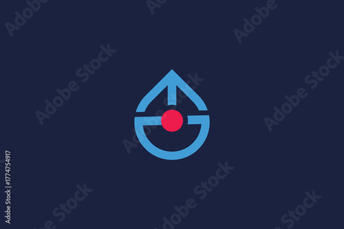 letter g with drops arrow logo icon design vector template