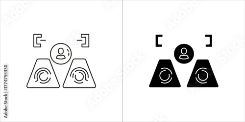 Power bank icon in black and white style