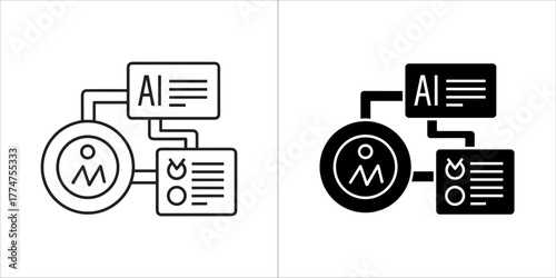 Declining revenue icon isolated on shows a decrease in financial performance