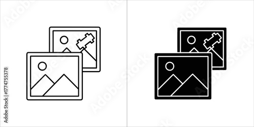 Lithium battery icon in black and white style