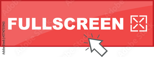 vector illustration click computer mouse on fullscreen button digital