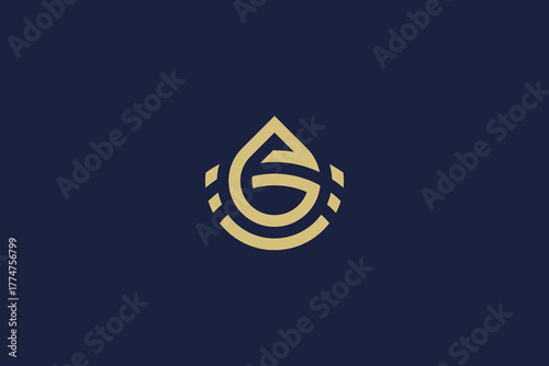 letter g with drops logo icon design vector template