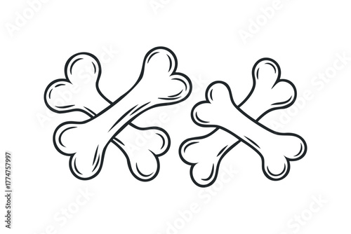 Crossed Dog Bones Graphic Icon
