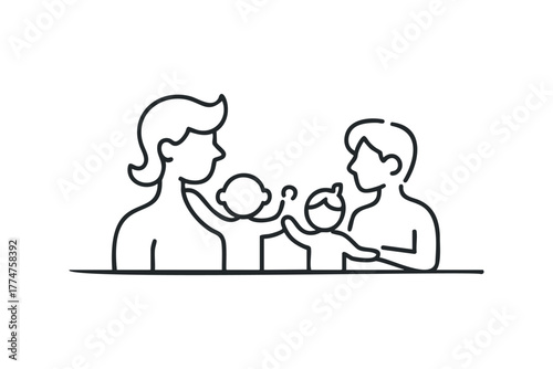 Family with two children enjoying time together