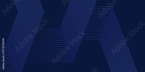 Dark blue background with flowing lines and curves gives a sense of movement and depth.