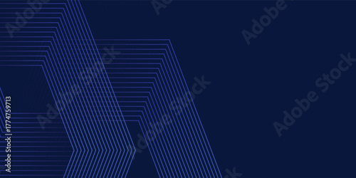 Dark blue background with flowing lines and curves gives a sense of movement and depth.