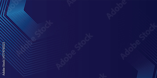 Dark blue background with hexagon geometric lines pattern. Abstract shiny hexagon lines. Futuristic vector eps10