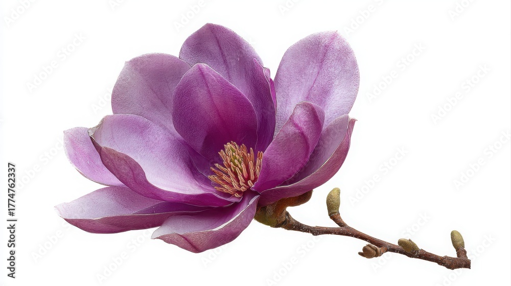 Obraz premium Purple magnolia flower, Magnolia felix isolated on white background, with clipping path