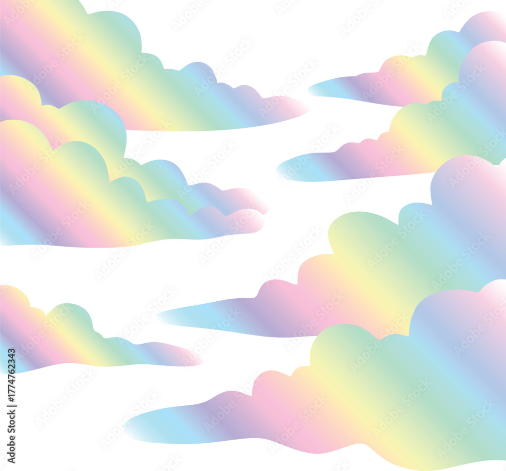 Fototapeta premium Pastel Holographic Clouds 