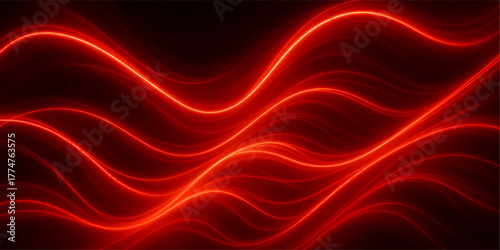 A flowing red silk fabric texture with a soft, smooth wave design creates an abstract backdrop
