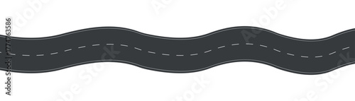 winding road. Wavy way. Vector illustration  