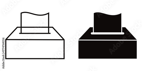 Tissue Box Icon Set | Hygiene, Wipes, and Napkin Vector Collection 
in Minimal Line and Solid Design