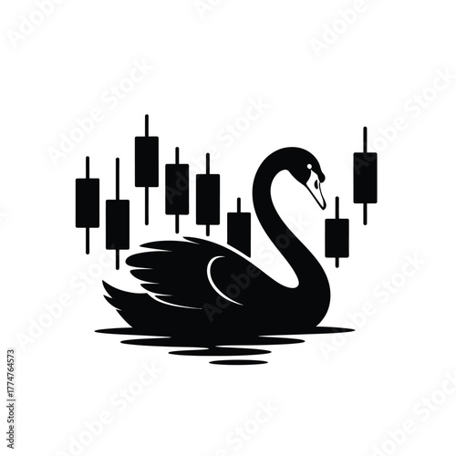 Black swan event symbolizing financial market volatility and uncertainty