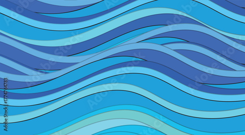 Abstract Blue Wave Pattern – Fluid Ocean-Inspired Seamless Background