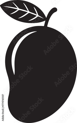 Mango Fruit Silhouette Vector Graphic Illustration Isolated Design