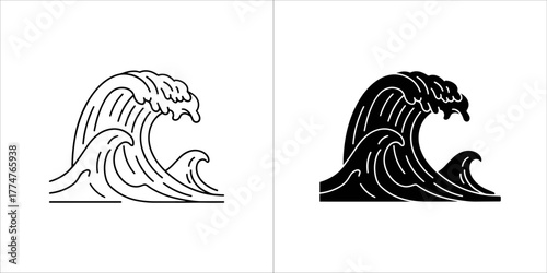 Wave icon, vector illustration for web design