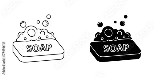 Soap icon, outline and glyph style