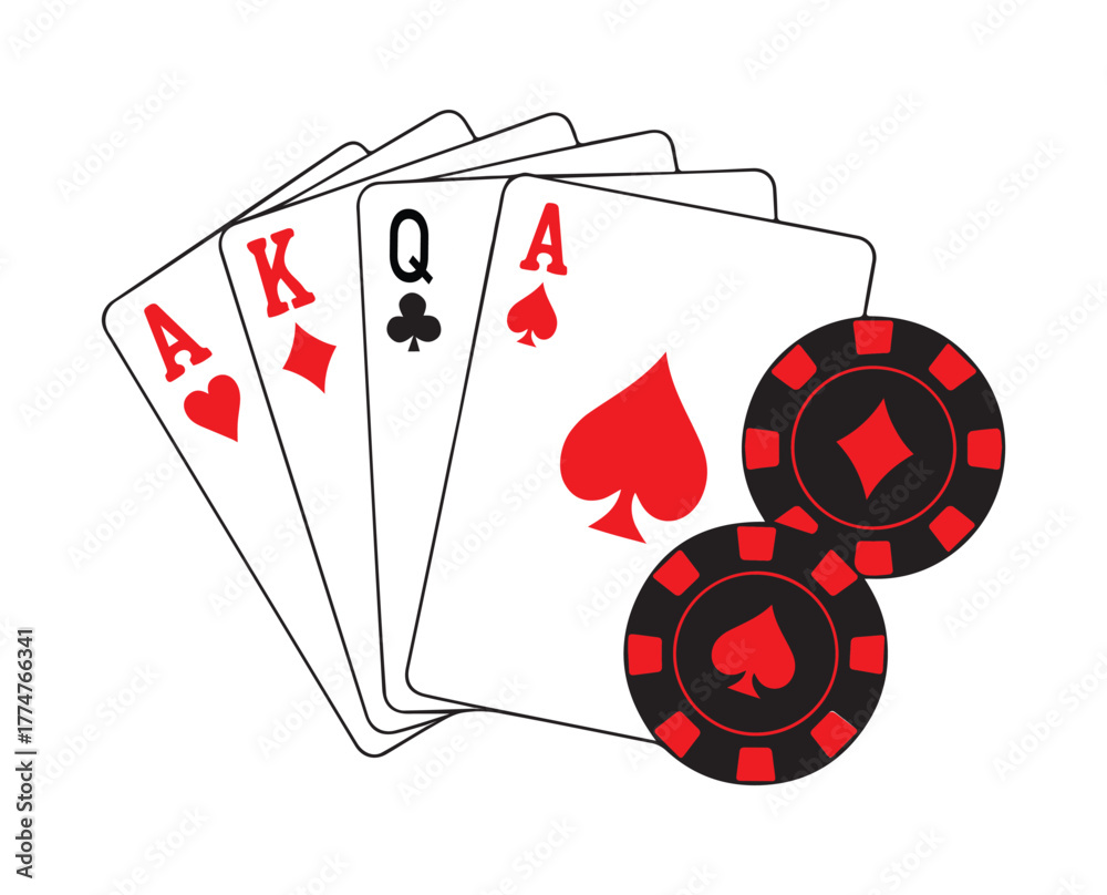 Obraz premium royal flush poker.card clipart texas holdem.card texas holdem. transparent png and vector illustration.