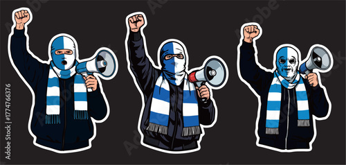 A vector of Blue Ultras Hooligans 