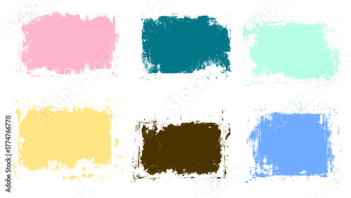 Collection of paint strokes vector. Grunge abstract hand painted element. 