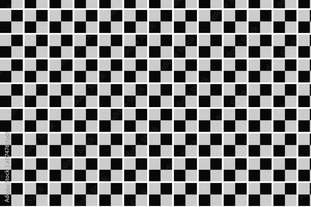 Fototapeta premium Abstract Black and White Checkerboard Pattern Seamless Background for Design and Web Use