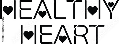 Healthy Heart Typography Vector Illustration for Wellness and Healthcare Promotion Material