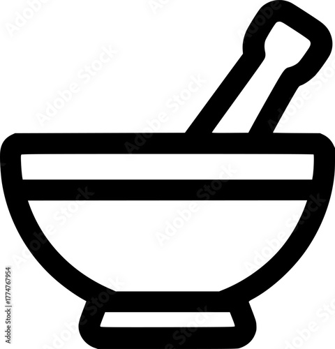 Mortar and pestle sign, symbol, vector, art