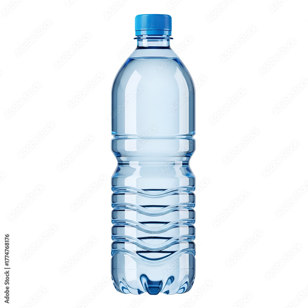 Fototapeta premium Clear plastic bottle of water isolated on transparent background