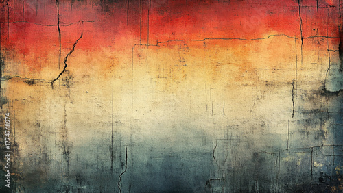 Cement wall painted with brown yellow blue and cream for background. 