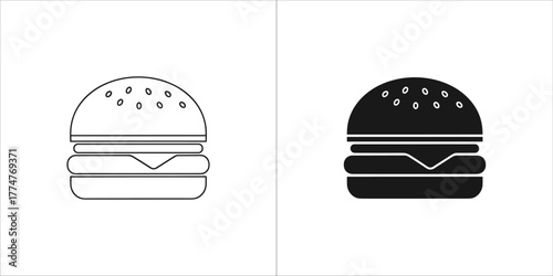 Hamburger with cheese and sesame seeds