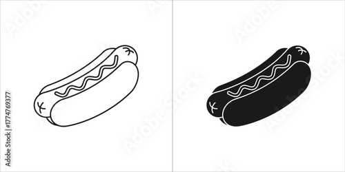 Hot dog in black and white