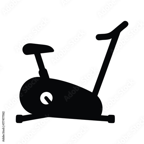 Silhouette of a stationary exercise bike for fitness and cardio training