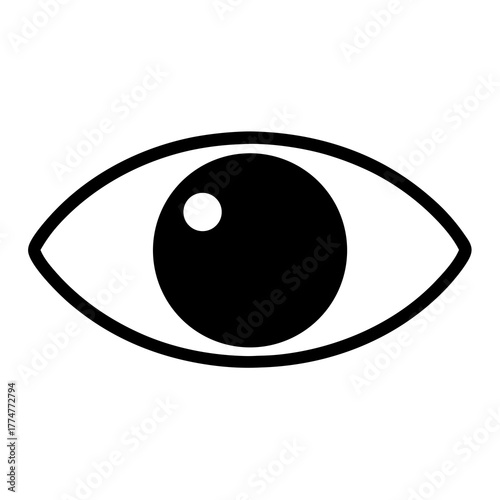 Simple vector graphic depicting a human eye with a white background