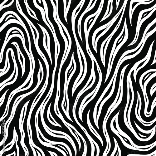 Abstract black and white zebra stripe pattern background stripes