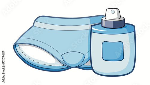 Baby diaper and lotion bottle together as healthcare products