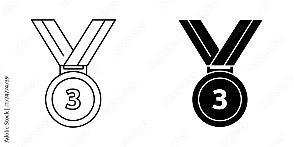 © MSTAKLIMA - Bronze medal icon with the number 3