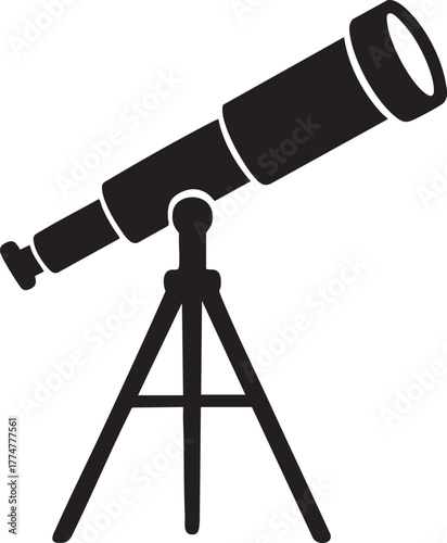 Astronomical Telescope Vector Symbol Design