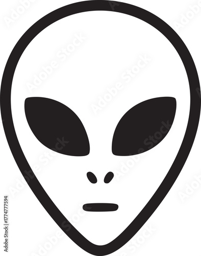Alien Head Vector Symbol Design